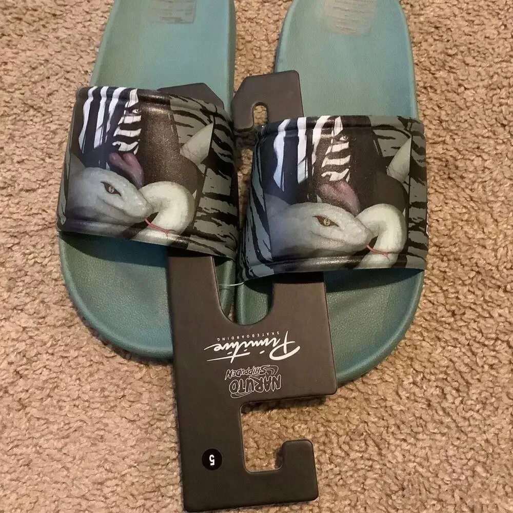 Primitive x Naruto Serpent Slides Sage Green Anime Mens Size‎ 5